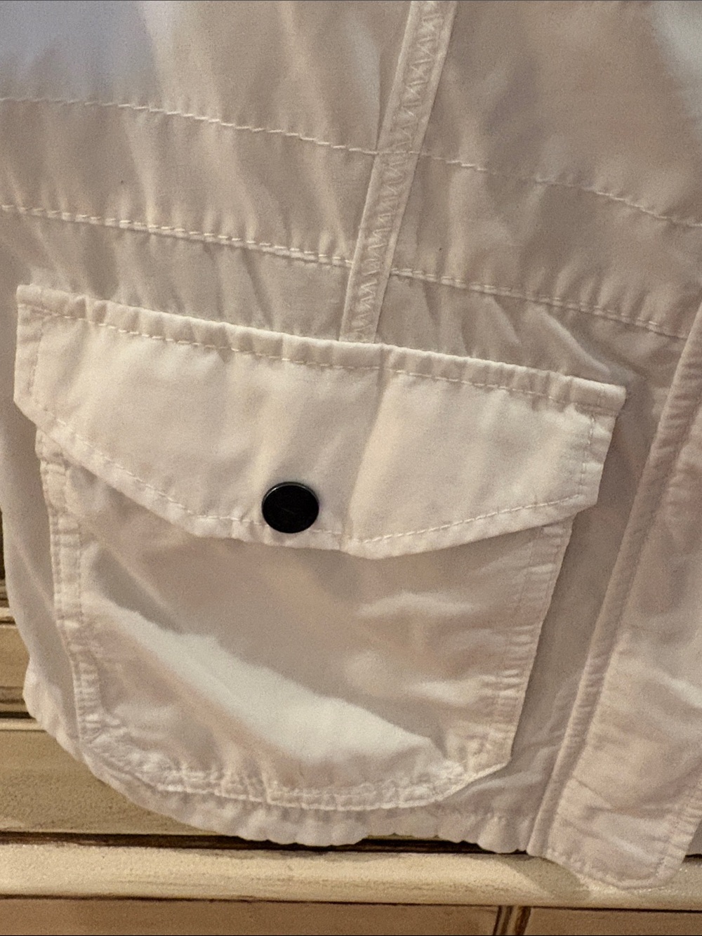 Eddie Bauer White Utility Vest with High Collar - Picture 11 of 11